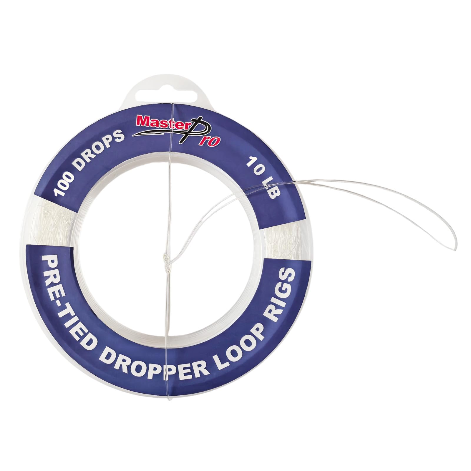 MASTERPRO Pre-Tied Dropper Loop Rigs, Fishing Line Spool 10LB 15LB 20LB 30LB 40LB 50LB 60LB 80LB 100LB, Suitable for Saltwater Freshwater Fishing