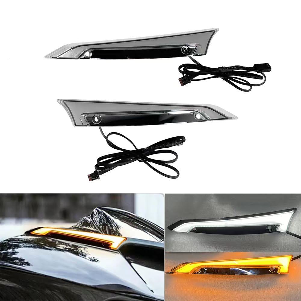 M Maintenanse Motorcycle Led Trim Lights For Harley Road Glides Windshield Trim Lights Turn Signal Lamps (Gray)