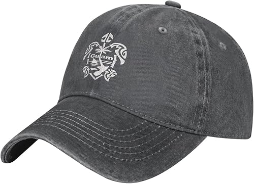 Miniatura 6 de fwoeqiz Guam - Gorra de béisbol de algodón lavado con diseño de tortuga, color negro, unisex, ajustable