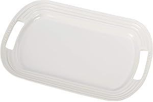 Oval Serving Platter, 16.25 Inch, White Stoneware