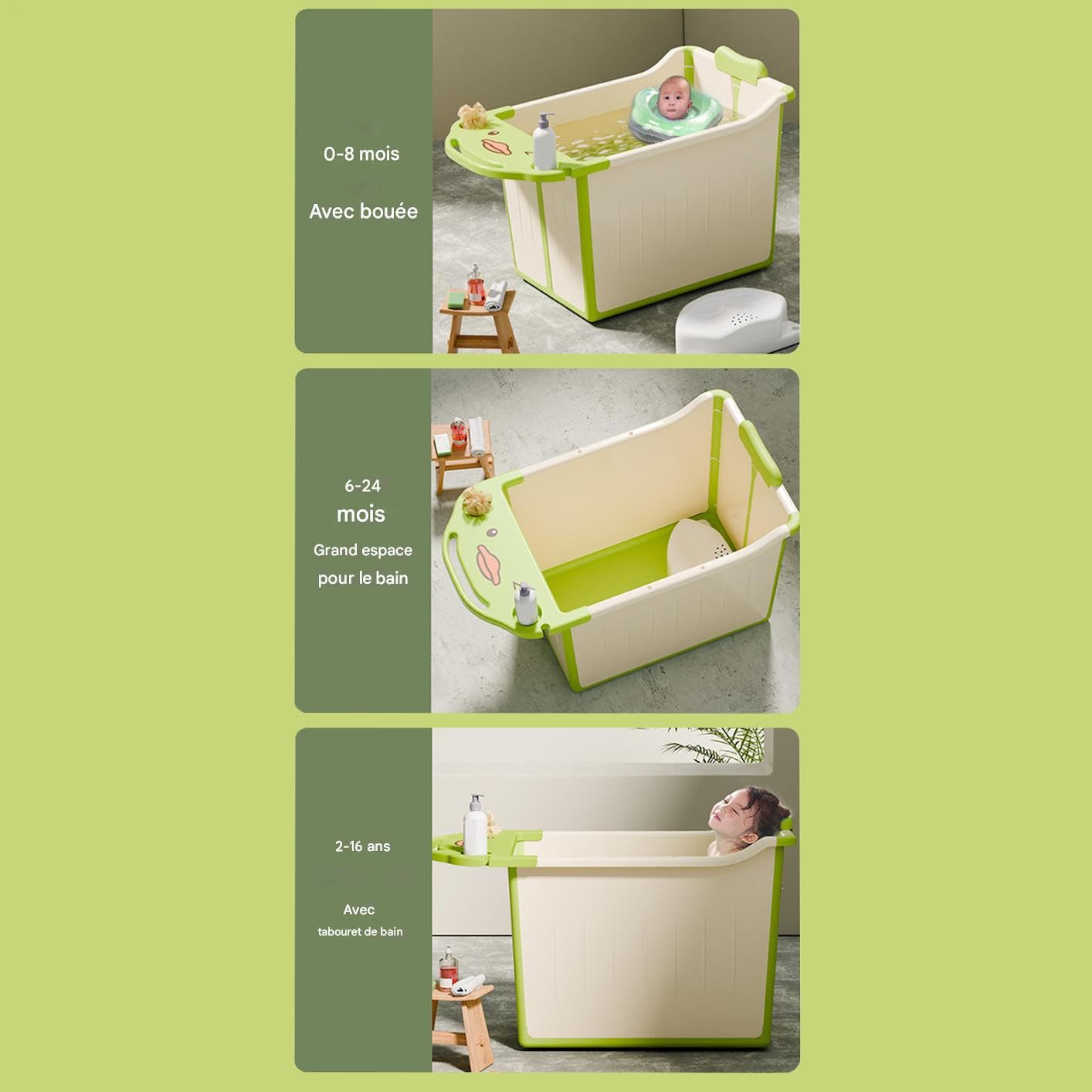 Vasca Da Bagno Per Pieghevole Piscina Per Bambini Vasca Portatile Con | Supporto Per Il Bagno Da Viaggio Per Casa Dormitorio Appartamento Vacanze Bagno