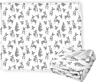 Miniature Schnauzer Throw Blanket Flannel Fleece Fuzzy Blankets Soft Warm Cozy for Bed Couch Sofa Living Room for Kids 50