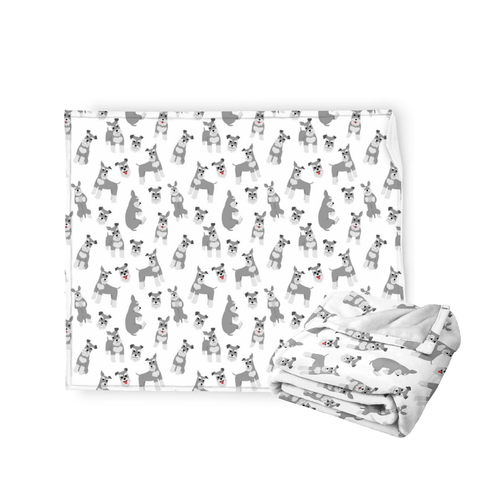 Srufqsi Miniature Schnauzer Throw Blanket Flannel Fleece Fuzzy Blankets Soft Warm Cozy For Bed Couch Sofa Living Room For Teens 60"X50"