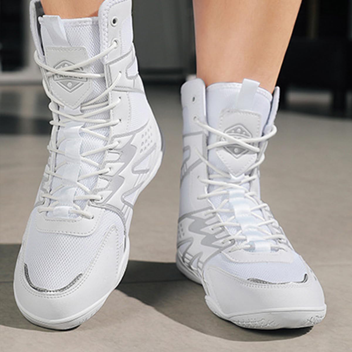 SDEQA Scarpe da Boxe Uomo Scarpe Wrestling Pugilato High Top per Combattimento Bodybuilding Sollevamento Pesi Arti Marziali