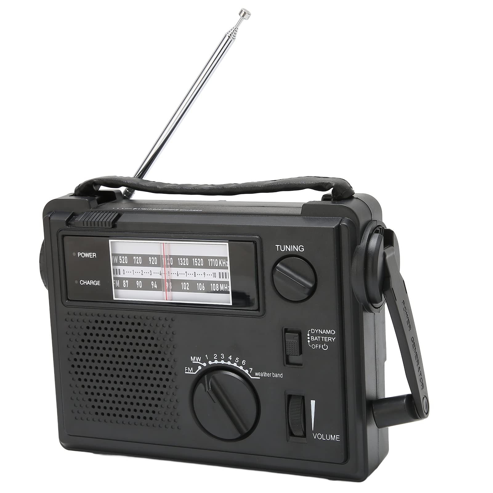 Awaryjne radio pogodowe z korbą ręczną, ze światłem LED, wielozakresowym, radiem FM, AM, WB, ładowaniem telefonu, przenośną radiem z korbą w niebezpieczeństwie, w nocy, w nagłych wypadkach, w górach