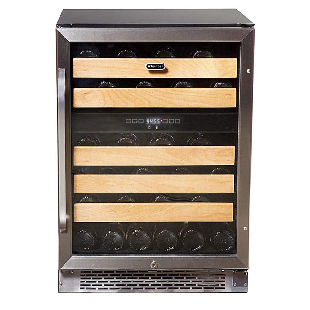 Whynter BWR-462DZ 46-Bottle Dual Temperature Zone Built Wine Refrigerator, Silver