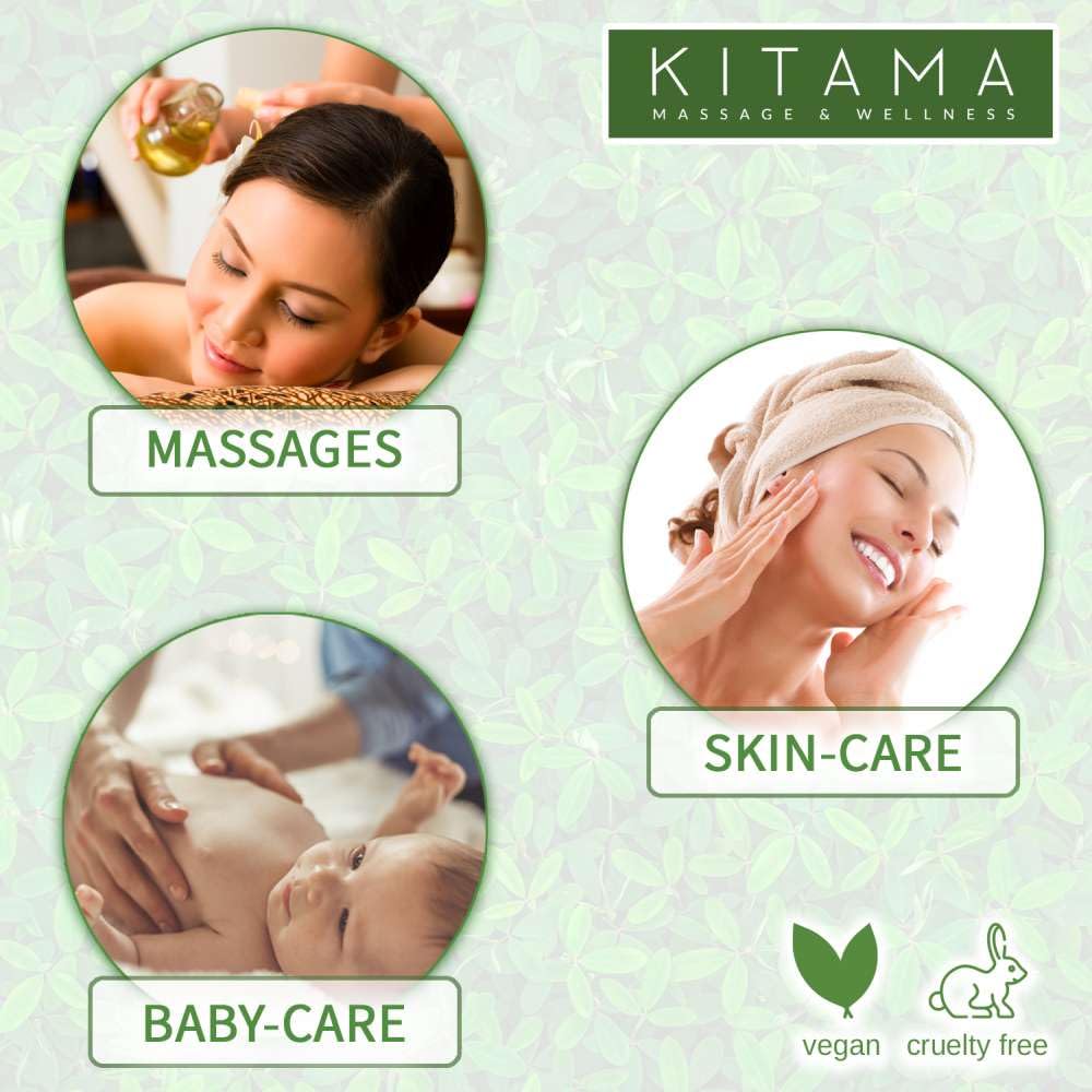 Kitama Massageöl Pure Natural 5L - 100% Natürlich Neutrales Pflegeöl | 100% natürliches, veganes Pflegeöl mit Jojoba- & Mandelöl. Parfümfreies Made in Germany für zuhause & Massagepraxis