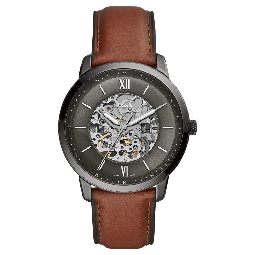 Fossil Men's Automatic Watch, Analog Display And Leather Strap - Me3161