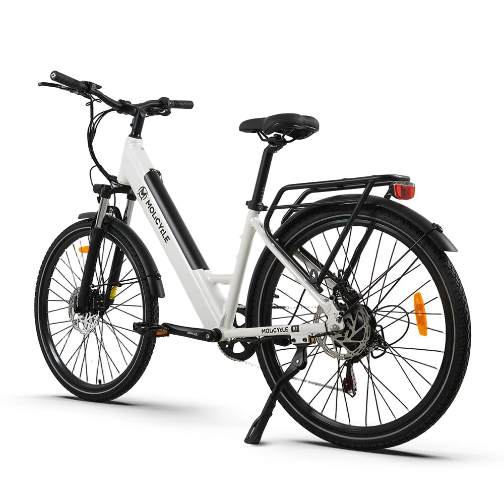 R1 E-Bike Damen 27.5 Zoll Tiefeinsteiger Trekkingrad E-Cityrad | 36V 14.5Ah Wechselakku, Bis zu 110km, 7 Gang Schaltwerk, 250W Heckmotor, Hydraulische Scheibenbremsen, EU-konform