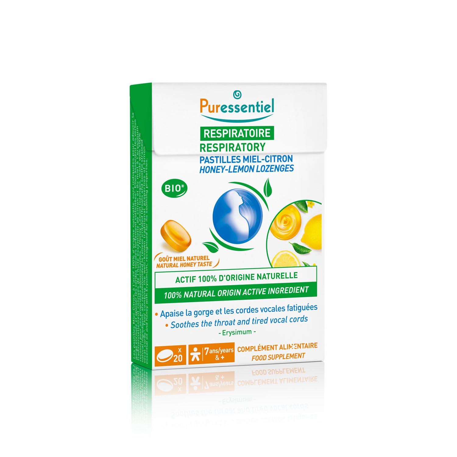 Respiratory Honey-Lemon Flavor Lozenges | Provide Soothing Relief For Sore Throats & Coughs | 100% Natural | Sugar-Free Formula | 20 Lozenges