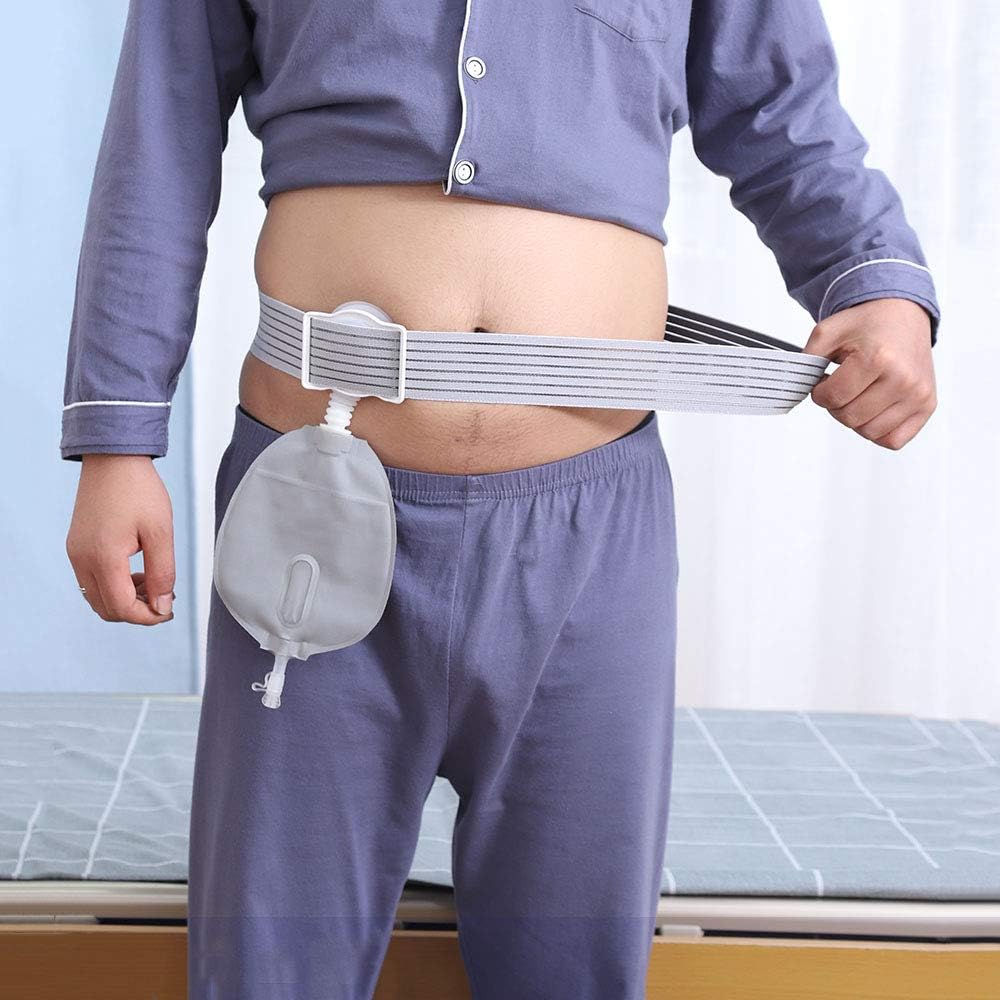 GHzzY Belt Type Urinary Ostomy Pocket - Abdominal Binder Brace Belt with Ostomy Bags - Waist Side Urine Bag for Colostomy & Bladder Full Cut