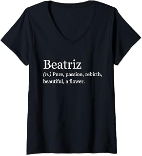 Womens Name Beatriz Meaning Definition Wife Girl Personalized V-Neck T-Shirt