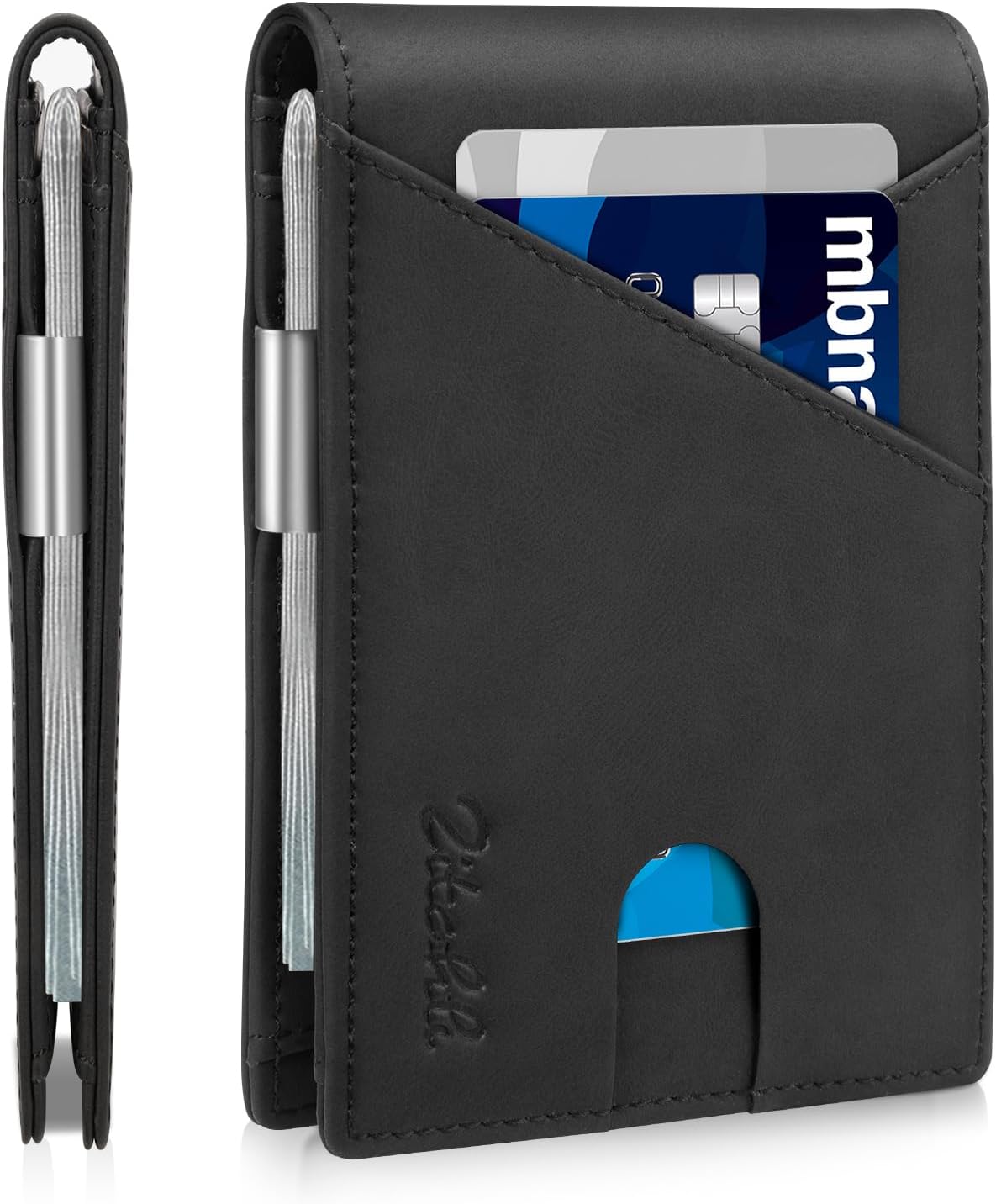 Wallet for Men - with Money Clip Slim Leather Slots Credit Card Holder RFID Blocking Bifold Minimalist Wallets with Gift Box