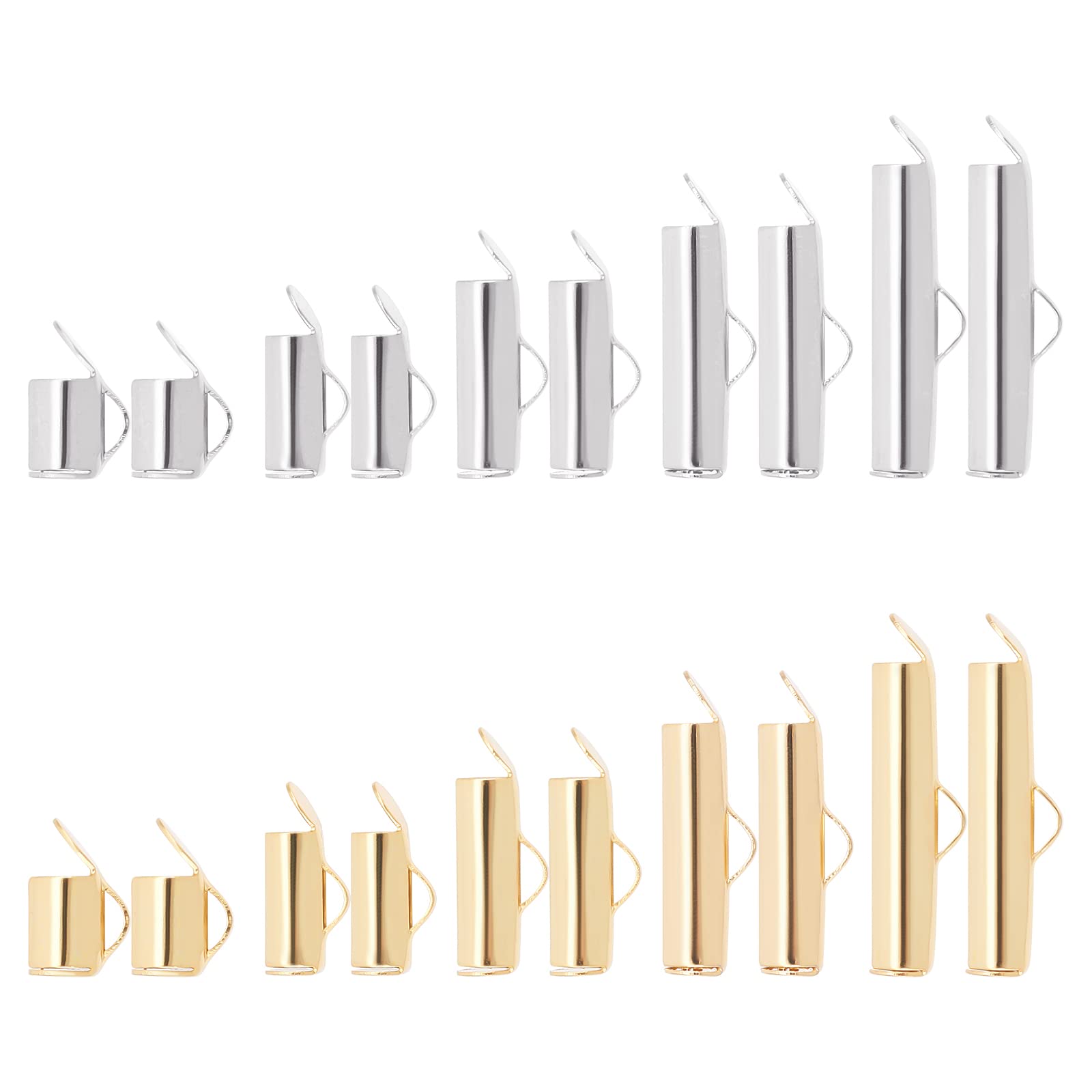 UNICRAFTALE 100pcs Fermoirs Coulissants Pour Bracelets - Tubes Acier Inoxydable 5 Tailles - DIY Bijoux