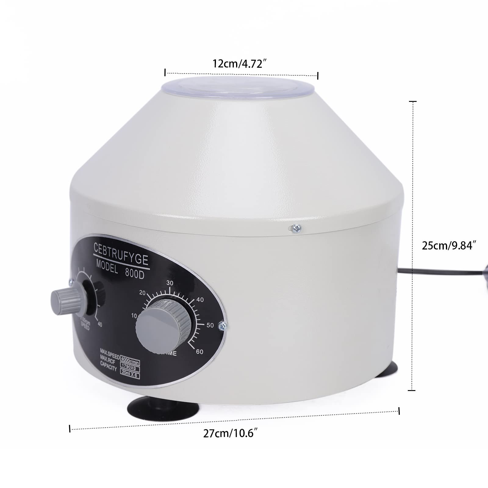 Centrífuga eléctrica de laboratorio PRP, 6 x 20 ml, 4000 rpm, pequeña centrífuga médica con velocidades ajustables y temporizador para plasma y suero en hospitales