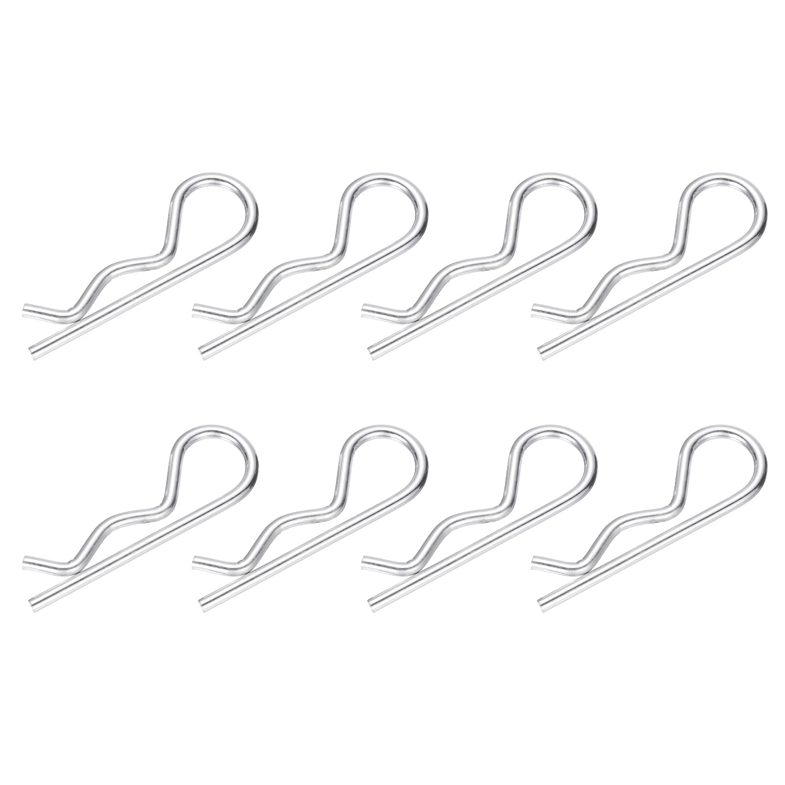 sourcing map 8pcs Heavy Duty Hitch Pin Clip R Clips (M4 x 75mm) - Spring Retaining Wire Cotter Hair Pins, for Trailer Locking Lawn Mowers Tractor Carts Truck