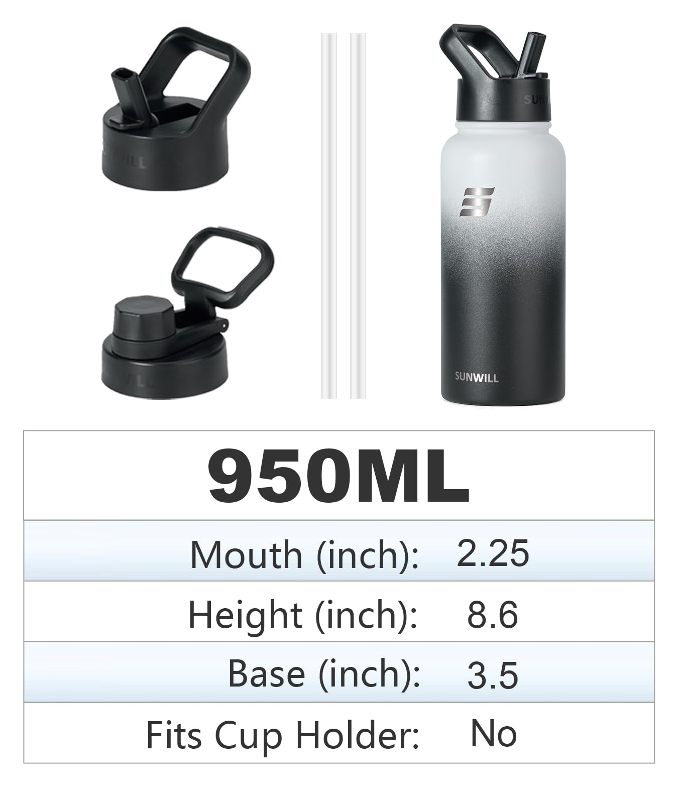 SUNWILL Metal Water Bottle 1l Stainless Steel - Image 4