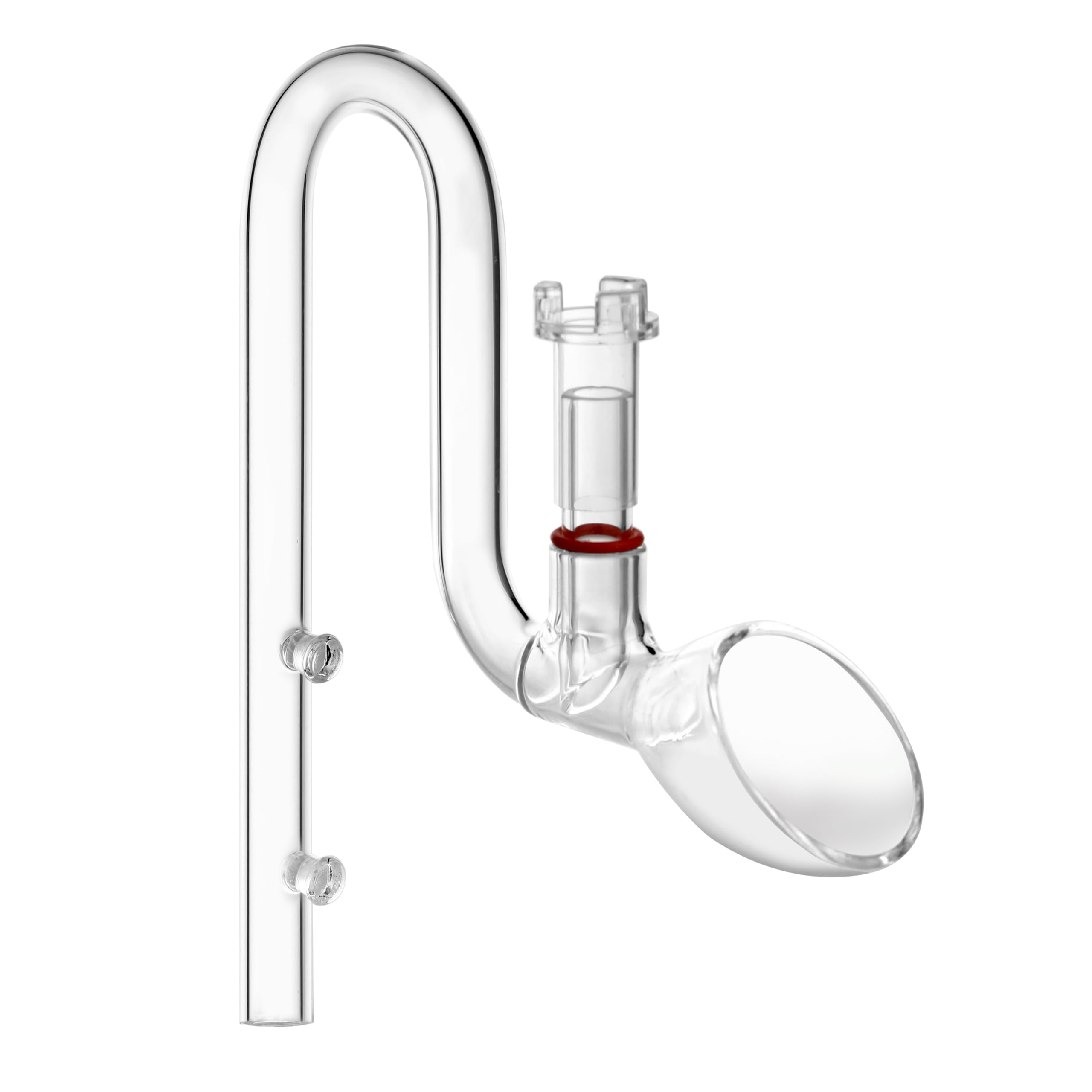 JARDLI Glass Lily Pipe Outflow with Surface Skimmer for Planted Tank Aquarium (13mm for 12/16mm (1/2'' i.d.) tubing)