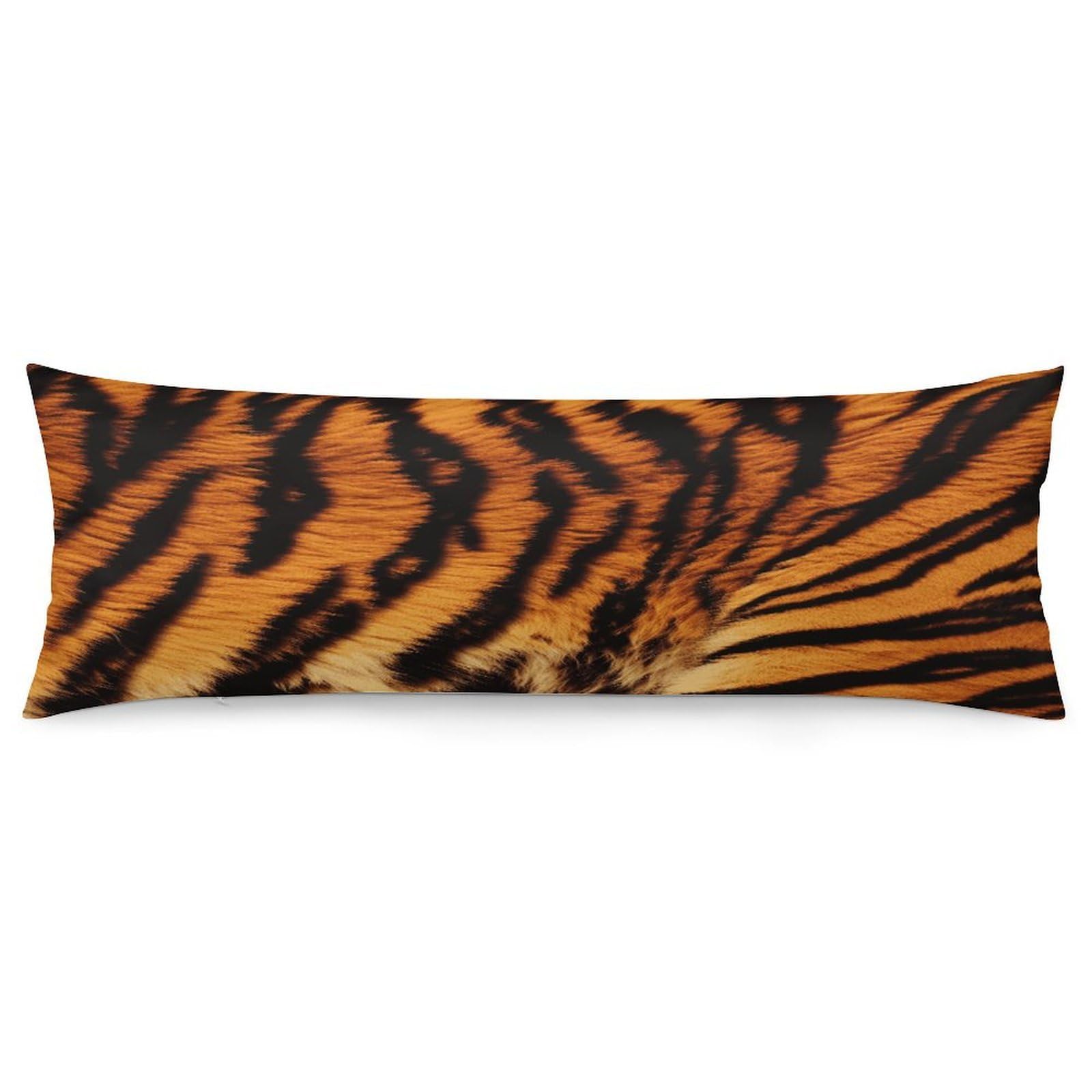 Tiger Striped Pattern Throw Pillow Covers with Silent Zipper Polyester Pillow Protectors Removable Pillow Cases Soft Pillowcase Cozy Pillow Sham Cushion Cover for Sofa Car Bed 20"x54"