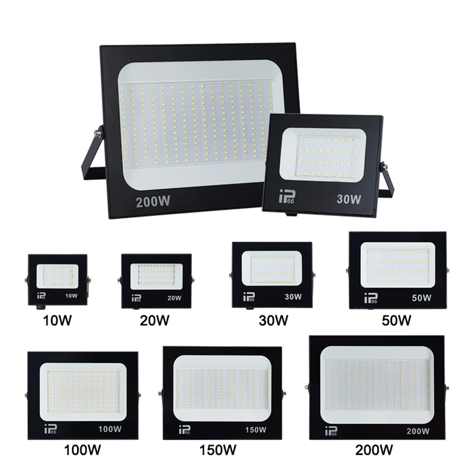 LED Strahler Außen, 200W Flutlicht LED Außenstrahler Flutlicht Aus Härtetem IP66 Wasserdichter LED-Projektor Gartenlicht Garanlicht(6000K,150W 1PC)