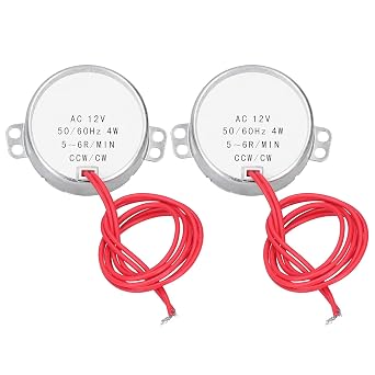 Mini Electric Motor, 2Pcs AC Motor Synchronous, Aluminum Brass Wear CCW CW Micro Metal Motor Machine Tool Accessories, AC12V, Ac Motor