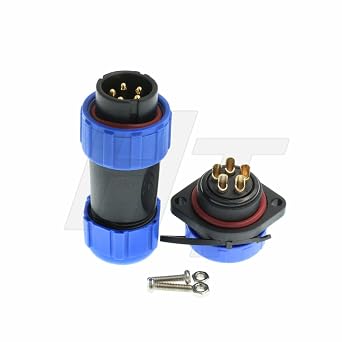 HangTon HE21 5 Pin Connector Power Mechanical Industrial Equipment Aviation Waterproof IP68 Female Male Plug Socket 5 Set