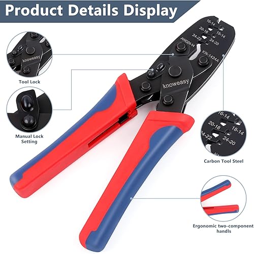 Miniatura 7 de Knoweasy Engarzadora y prensadora Molex compatible con Deutsch DT Series Stamped or Formed Contact, Molex, Delphi, Amp, Tyco, Harley, PC, Automotive