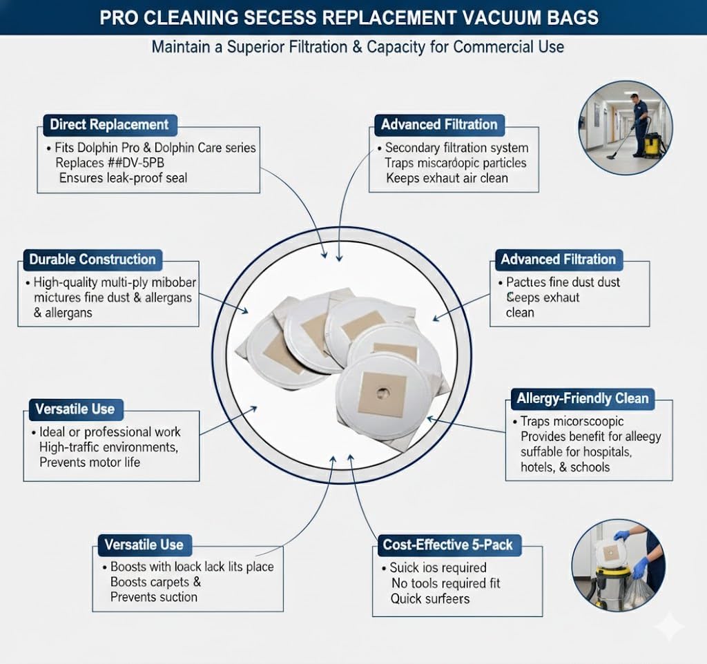 Replacement of Disposable Bags of Pro Cleaning Systems, 5/Pack #DV-5PB