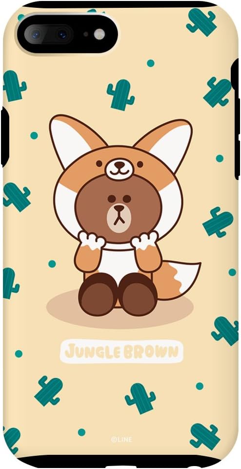 LINE FRIENDS KCL-DPB002 iPhone 8 Case/iPhone 7 Case Jungle Brown Pig iPhone Cover 5.8 Inches (Japan Authorized Dealer Products)