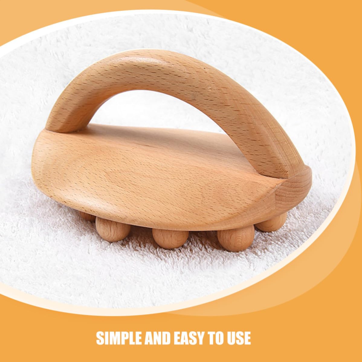 Masseur Manuel en Bois Brosse de Massage Facile à Utiliser Couleur Kaki pour Massage Abdominal et Fascia Corps Entier pour Usage à Domicile