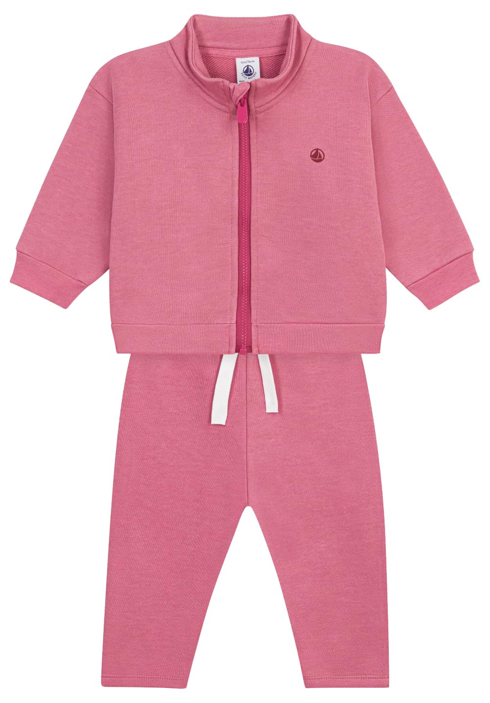 Petit Bateau Baby-Set Sweatshirt und Hose aus Baumwolle, einfarbig
