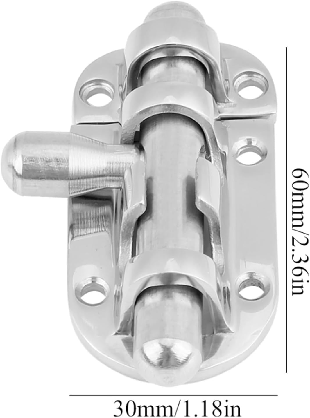Slide Latch Lock 5Pc 60mm/110mm Stainless Steel Marine Boat Door Window Lock Latch Slide Barrel Bolt Clasp(60mm)