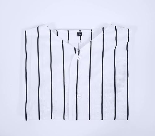 Miniatura 7 de babyhealthy Camiseta de béisbol con botones para niños, camiseta de manga corta a rayas, hipster, hip hop, para niños y niñas