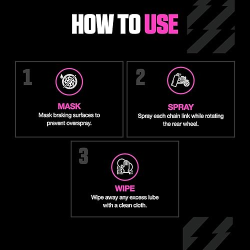 Miniatura 6 de Muc Off - Lubricante para cadena de motocicleta para todo clima, 400 mililitros - Spray lubricante para cadena de motocicleta premium - Formulado