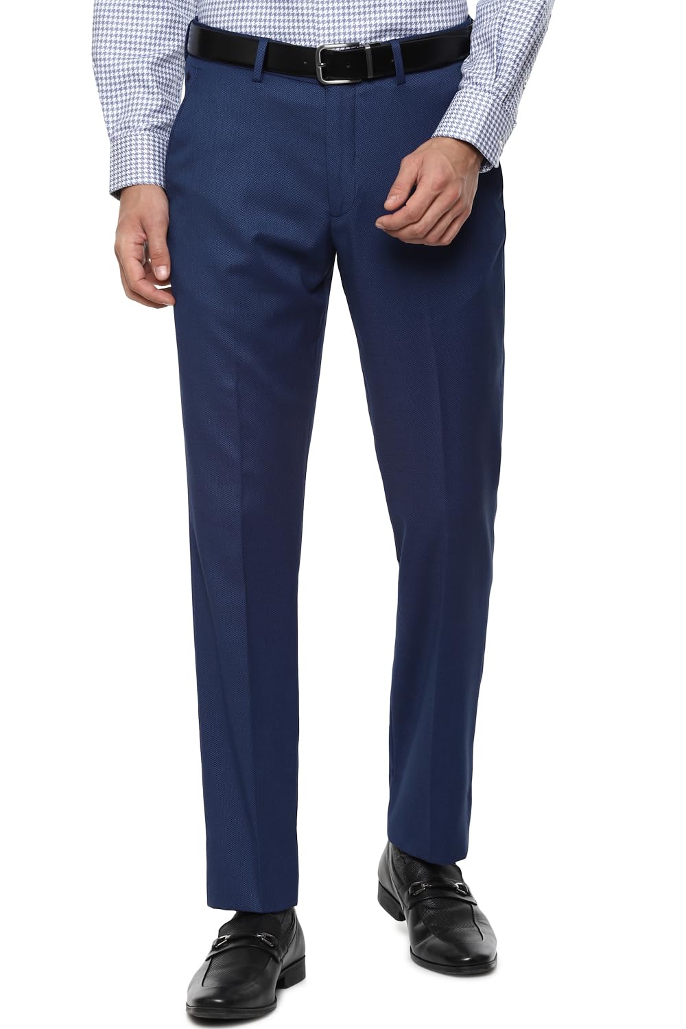 Men's Slim Fit Mid Rise Textured Formal Trouser
