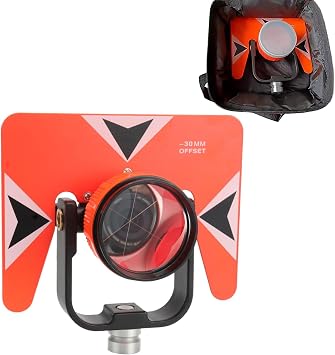 Surveying Prism, All-Metal Single Tilt Prism With Case for Land Surveying Prism for Total Stations