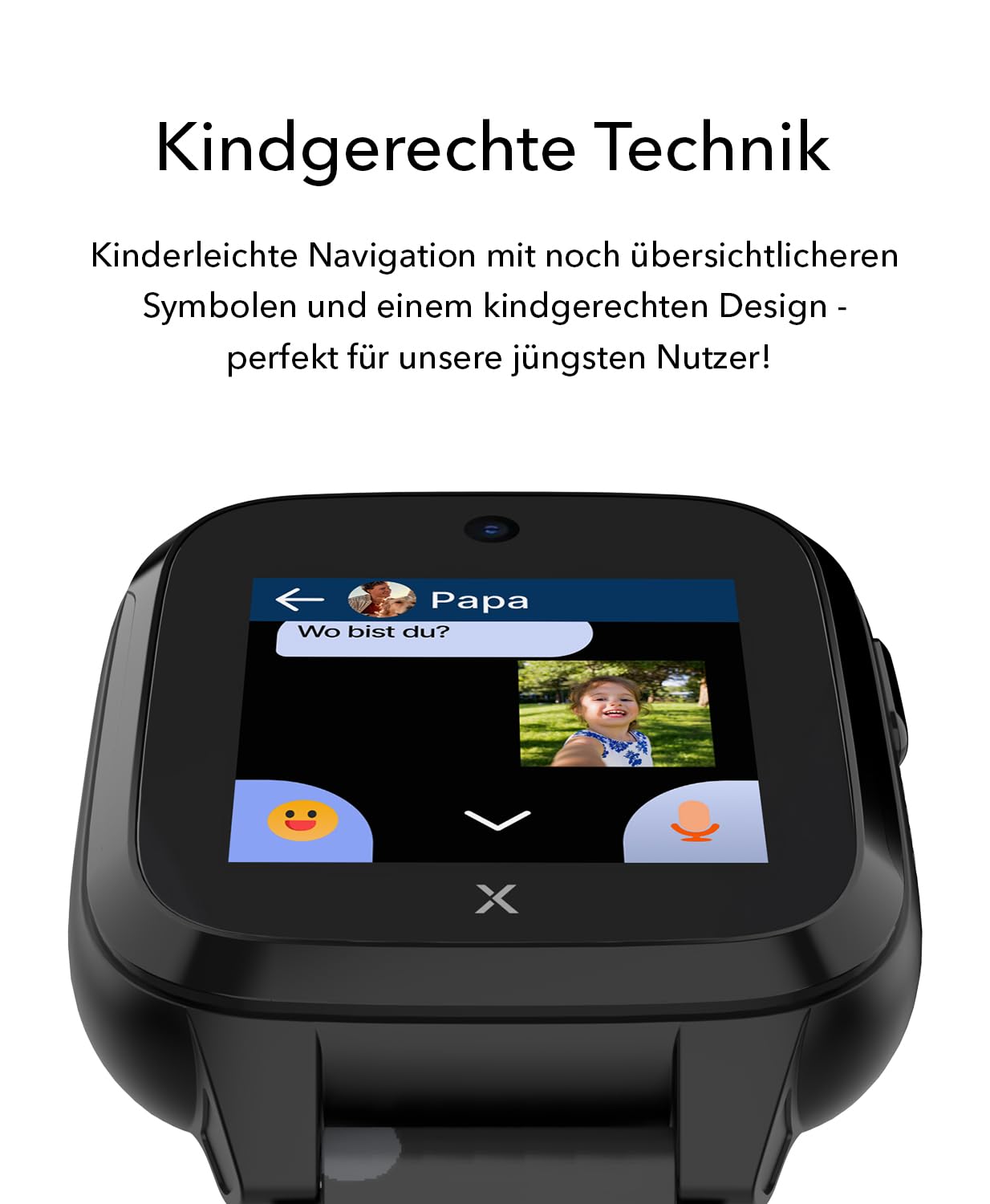 XPLORA XGO 3 wasserdichte Kinder Telefon Uhr 4G Anrufe Nachrichten Schulmodus SOS GPS Kamera Schrittzähler 2 Jahre Garantie SCHWARZ