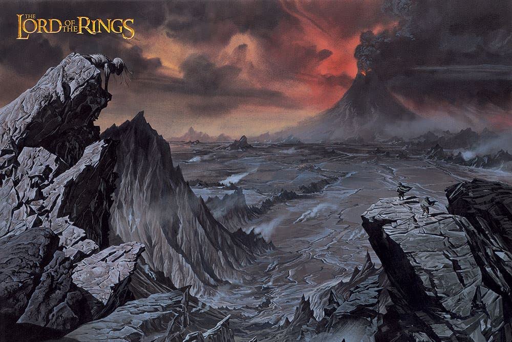 Grindstore Multicolour Laminated The Lord Of The Rings (Mount Doom) Maxi Poster Large Wall Art Print, Wall Decor, Home Office Classroom Decoration, Gift Idea, Decorative Print 91.5X61cm