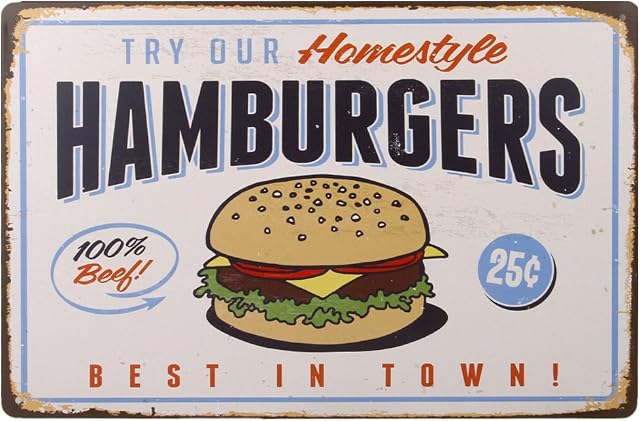20x30cm Vintage Metal Tin Wall Sign Plaque Poster for Cafe Bar Pub Food #1