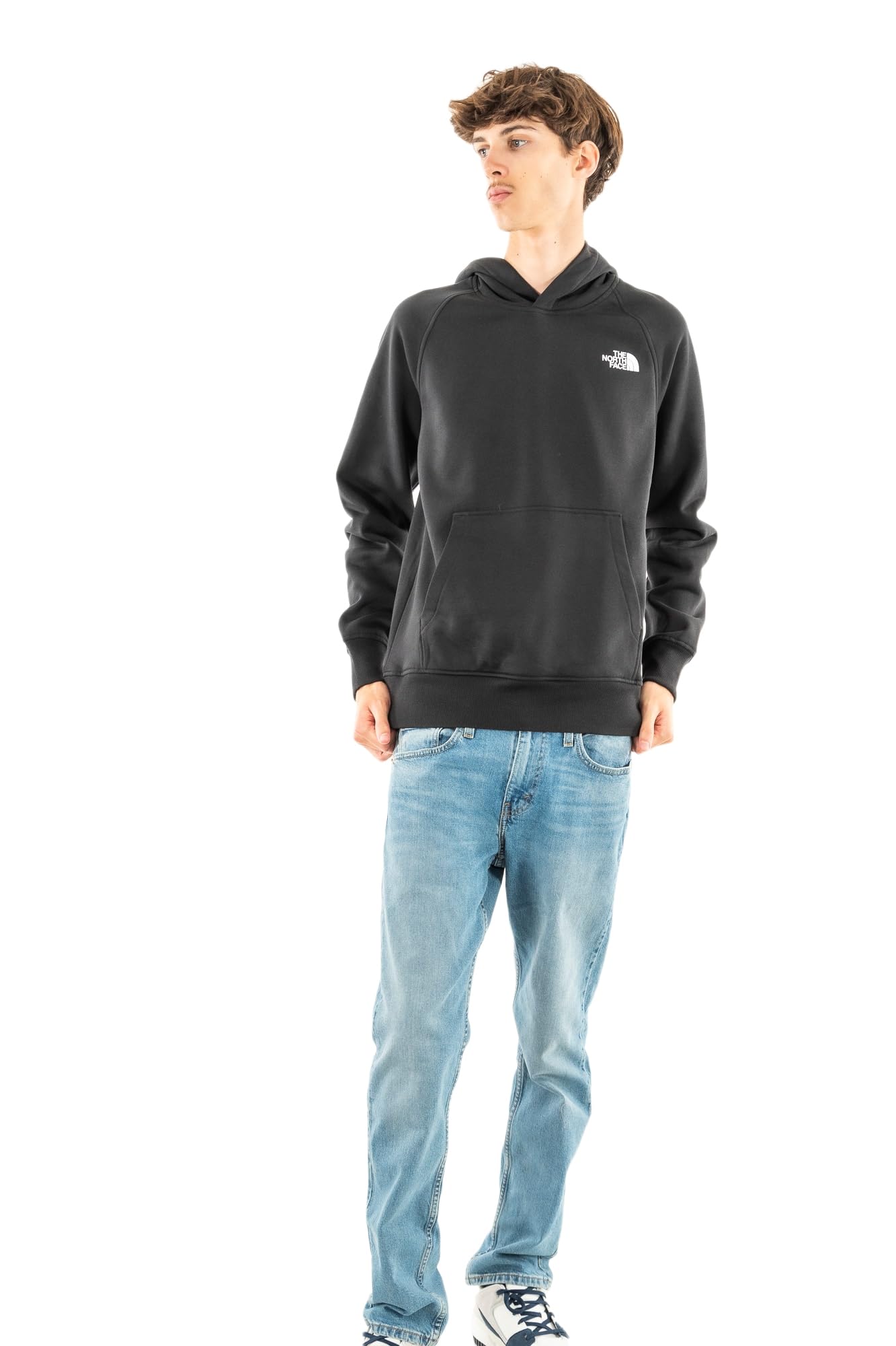 The North Face NF0A89F9KY4 M Raglan Box NSE Hoodie Sweatshirt Homme TNF Black/​TNF White Taille L