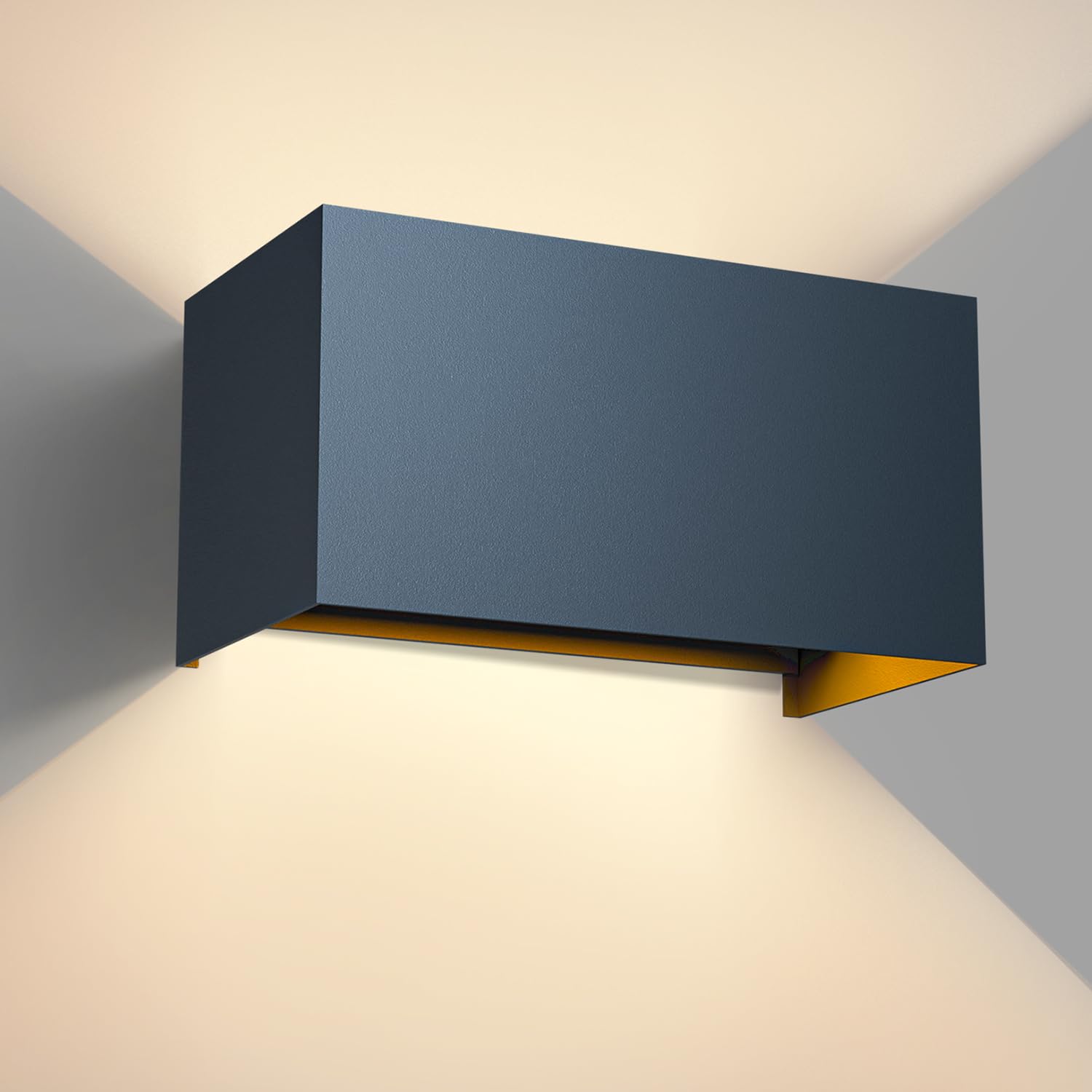 vatato LED Wandleuchte 24W, 3000K Außenlampe Außenleuchte Warmweiß, IP65 Innen/Aussen Aluminium Wandlampe, Außenwandleuchte Mit Einstellbar Abstrahlwinkel (dunkelgrau)