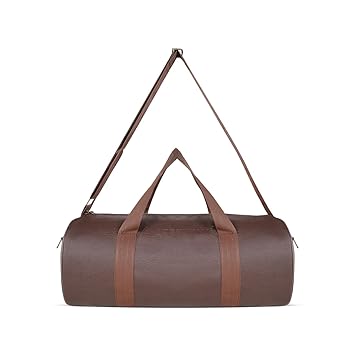 Arrowmax Leather Travel Duffle Bag for Weekend Trip Cabin Luggage and Gym Sports Duffle for Men and Women (Brown)
