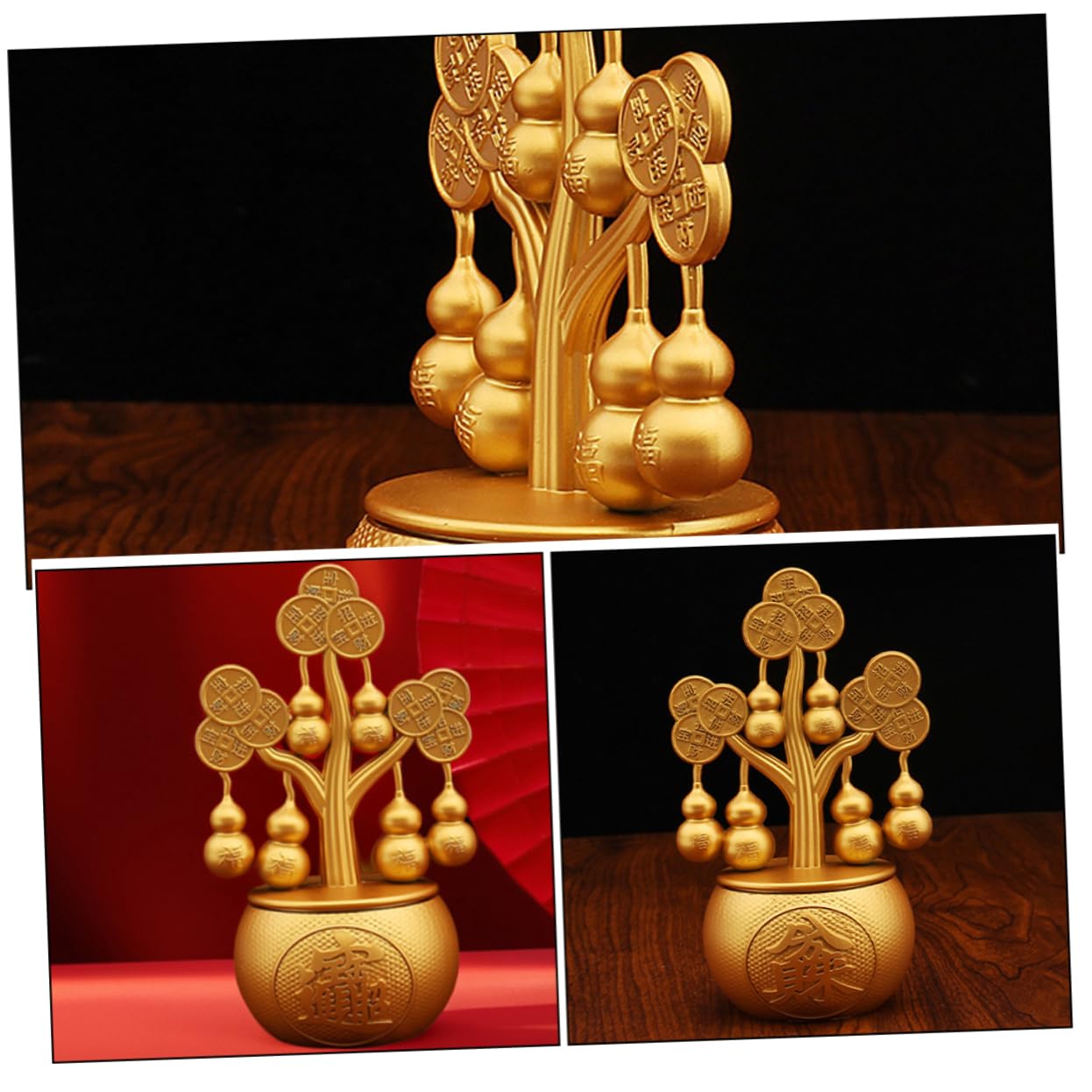 Chinesischer Geldbaum mit Drehfunktion Feng-Shui-Ornament Dekoration für Weinschrank und Eingangsbereich Symbol für Wohlstand und Glück Tischdekoration für Wohnzimmer