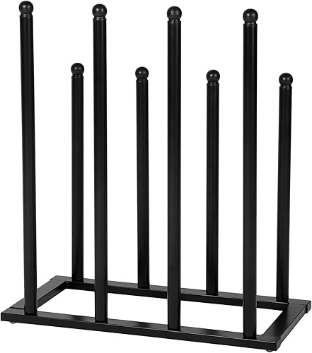 Miniatura 6 de MyGift Juego de 2 modernos organizadores de zapatos altos de metal negro para entrada, organizador de zapatos independiente y soporte de