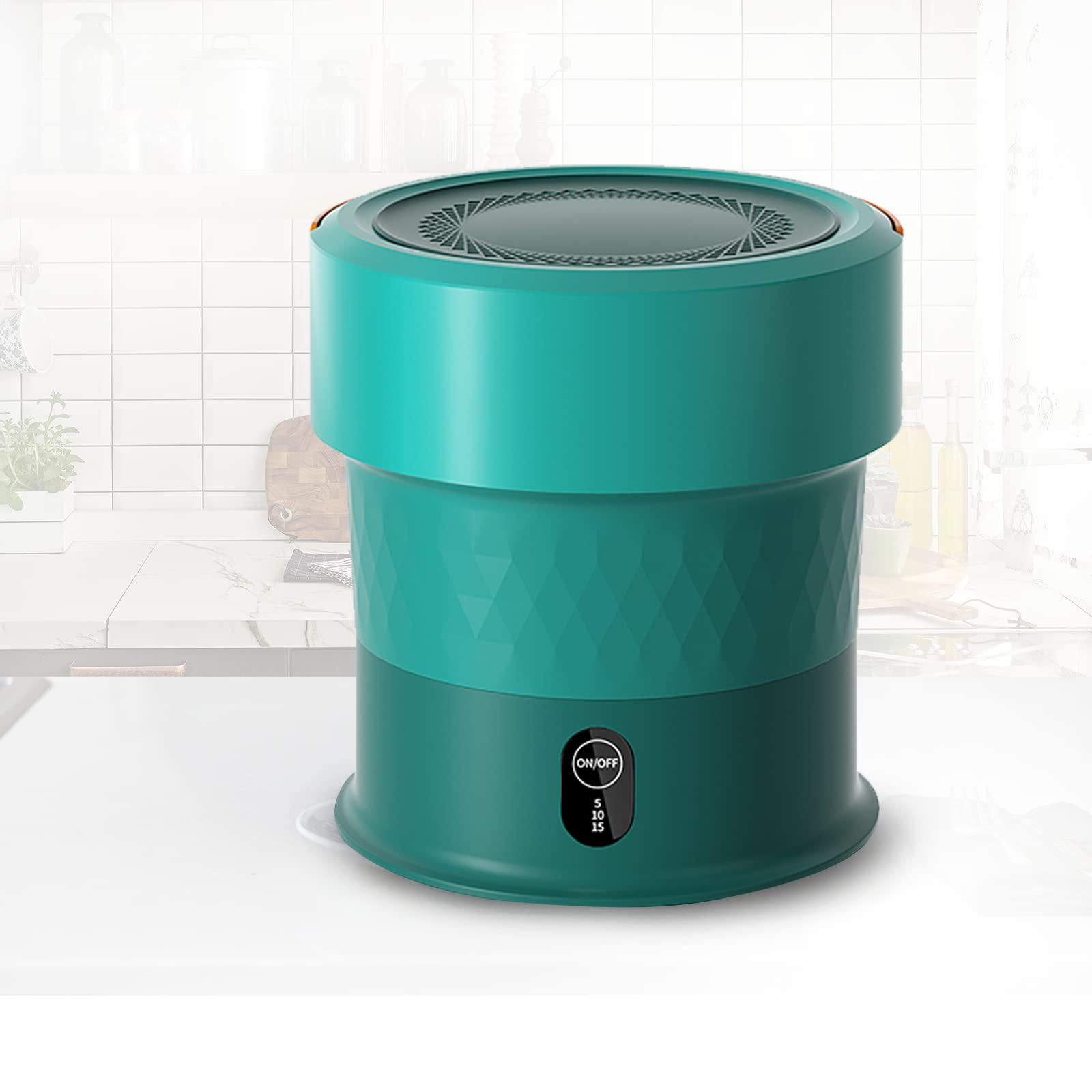 Machine à Laver Portable Pliable - Grande Capacité, Avec Essorage - Pour Camping, Dortoir, Voyages - Verte, Multifonction, Lavage En Profondeur