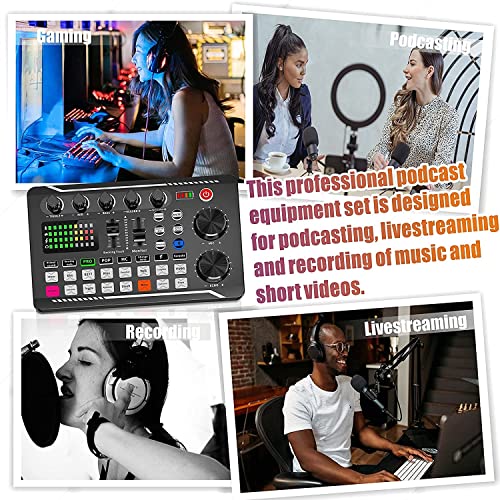 Sinwe F998 Podcast Microphone Bundle, Bm-800 Condenser Mic With Live Sound Card Kit, Podcast Equipment Bundle With Voice Changer And Mixer Functions For Pc Smartphone Studio Recording & Broadcasting thumb #5