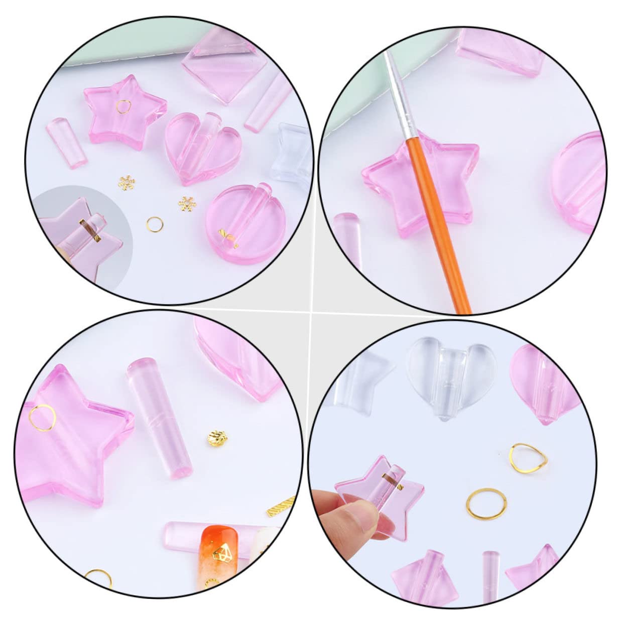 16pezzi Stampo Professionale Per Unghie Modelli Per Artigianato Goffrato Strumenti Per Manicure Di Forme Arcuate Stella Cuore Per Nail Art Fai Te