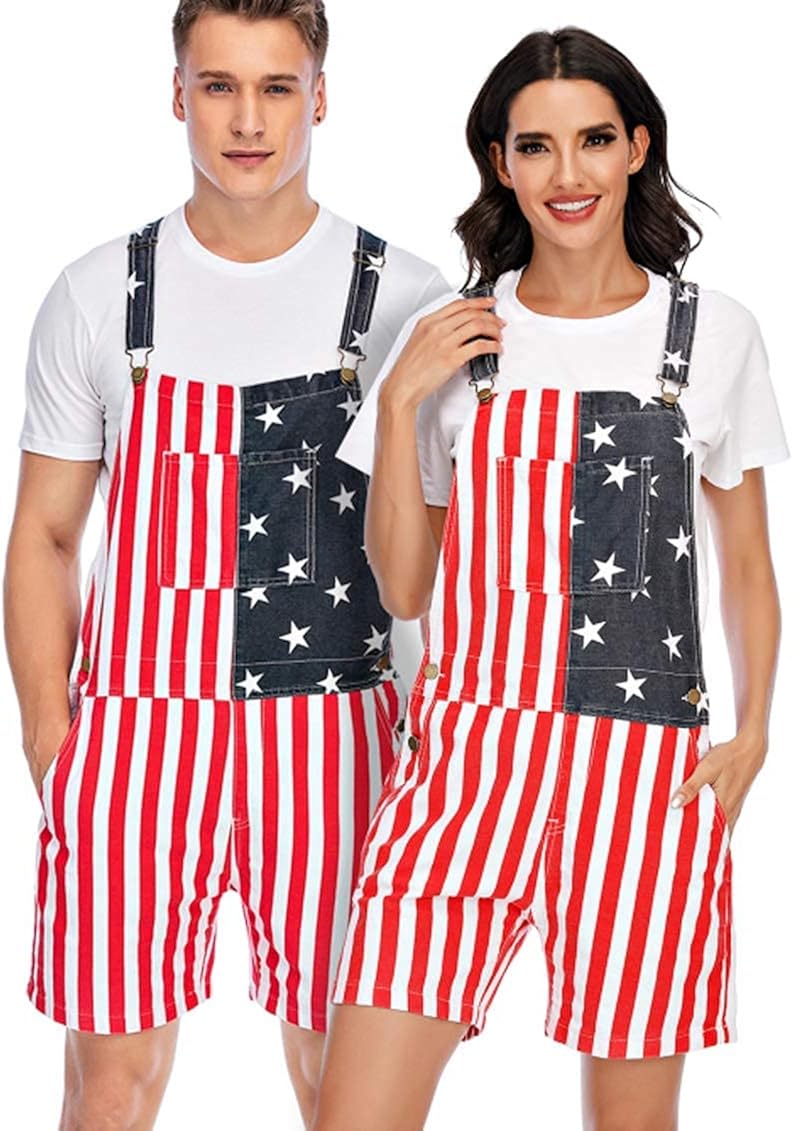 Patriotic overall shorts Clearance
