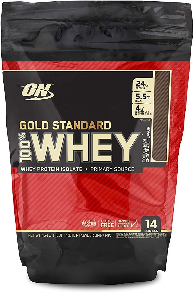 Optimum Nutrition Gold Standard 100% Whey Protein Powder, Double Rich Chocolate, 1 Pound