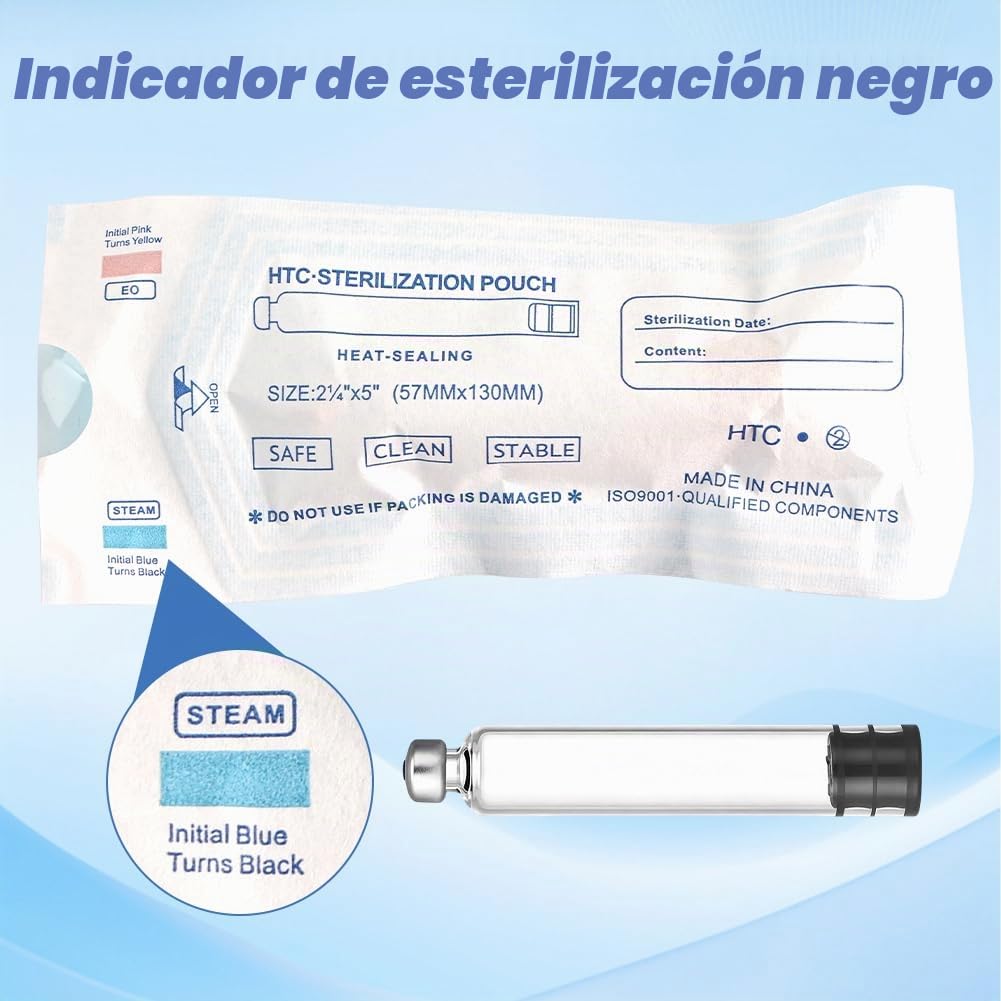 10 cartuchos vacíos de 3 ml – Botella de cartucho de recarga transparente con conector de 11 mm de largo, esterilizados y envasados individualmente, cartuchos de recarga compatibles con